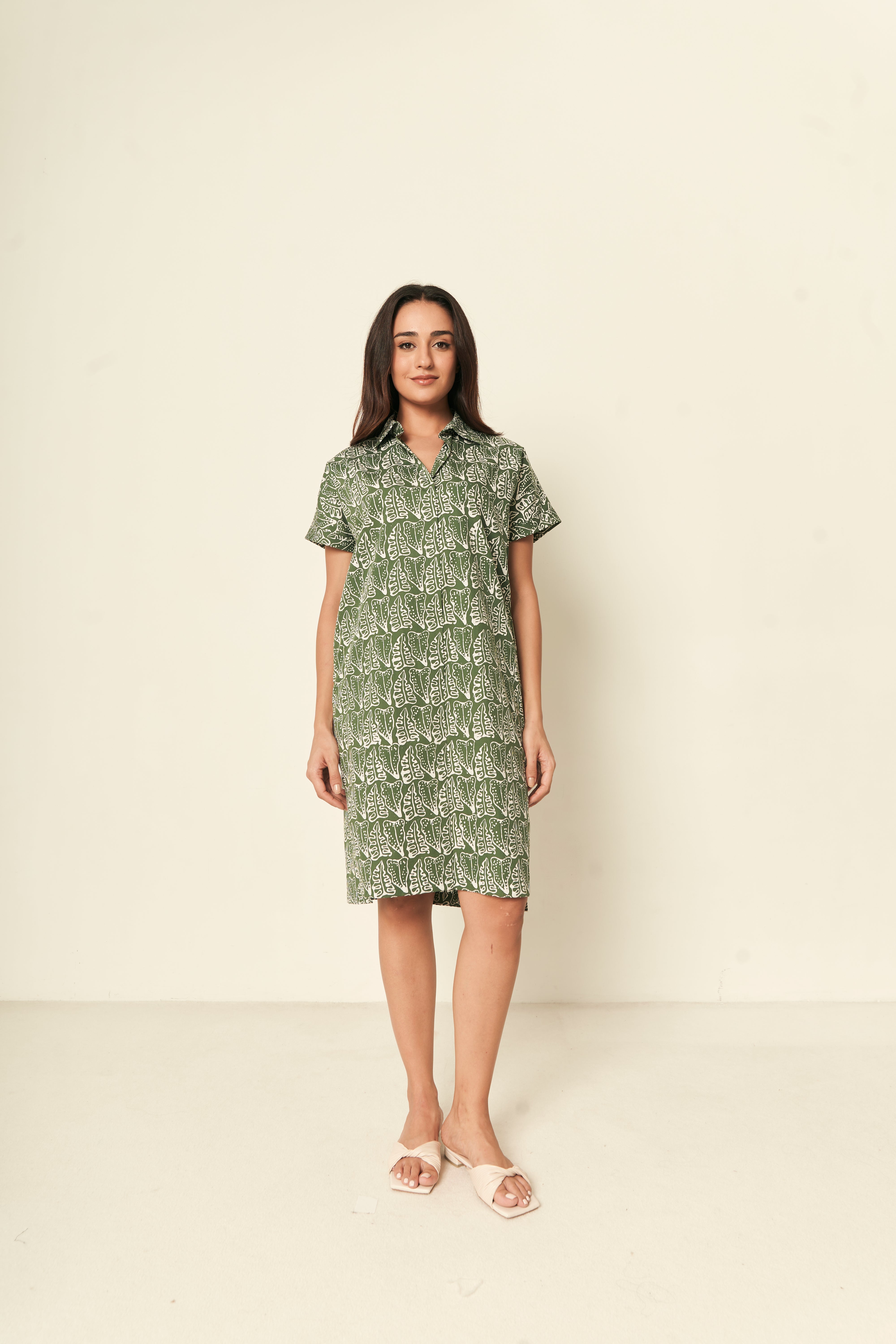 Tropical Boxy Shirt Dress