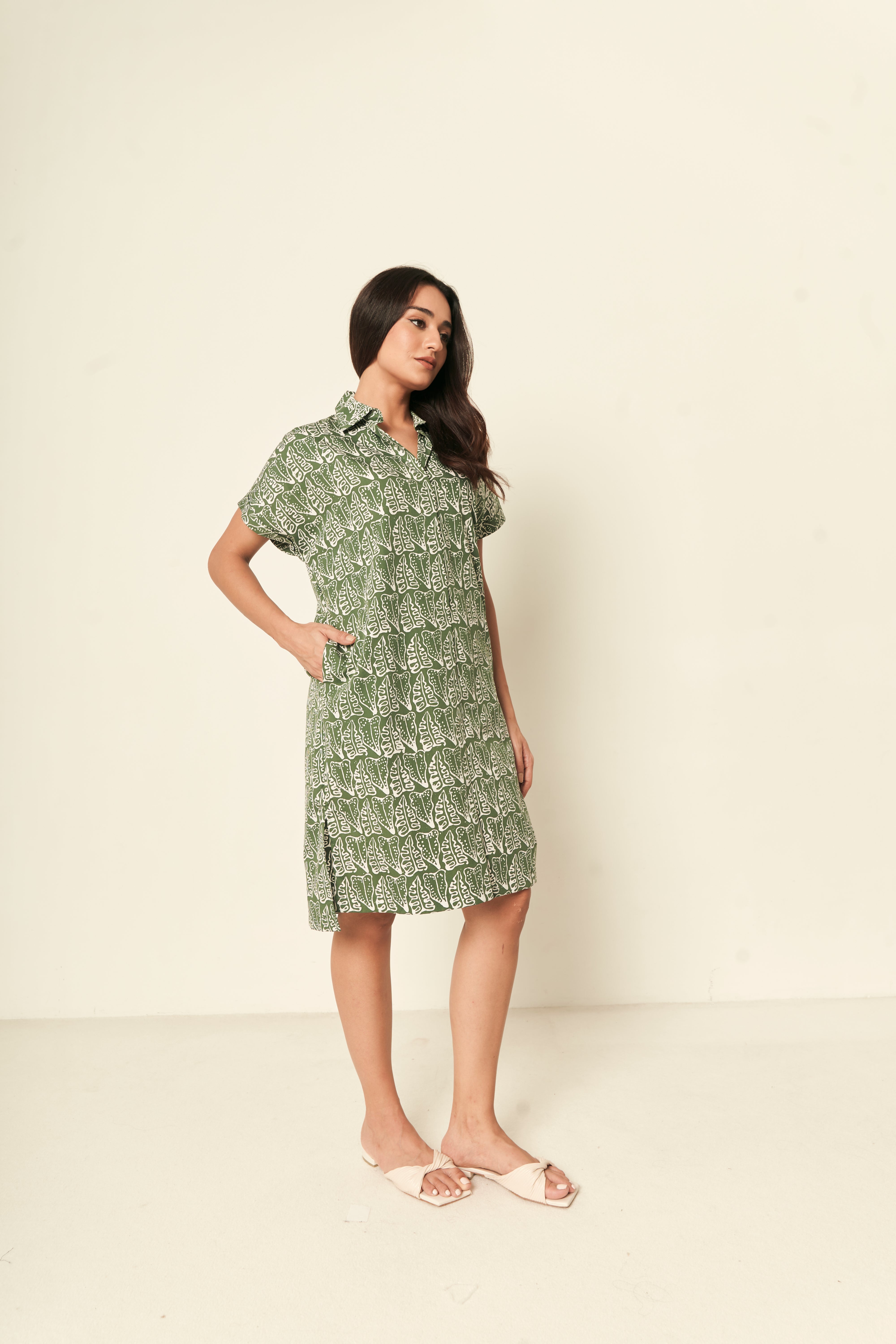 Tropical Boxy Shirt Dress