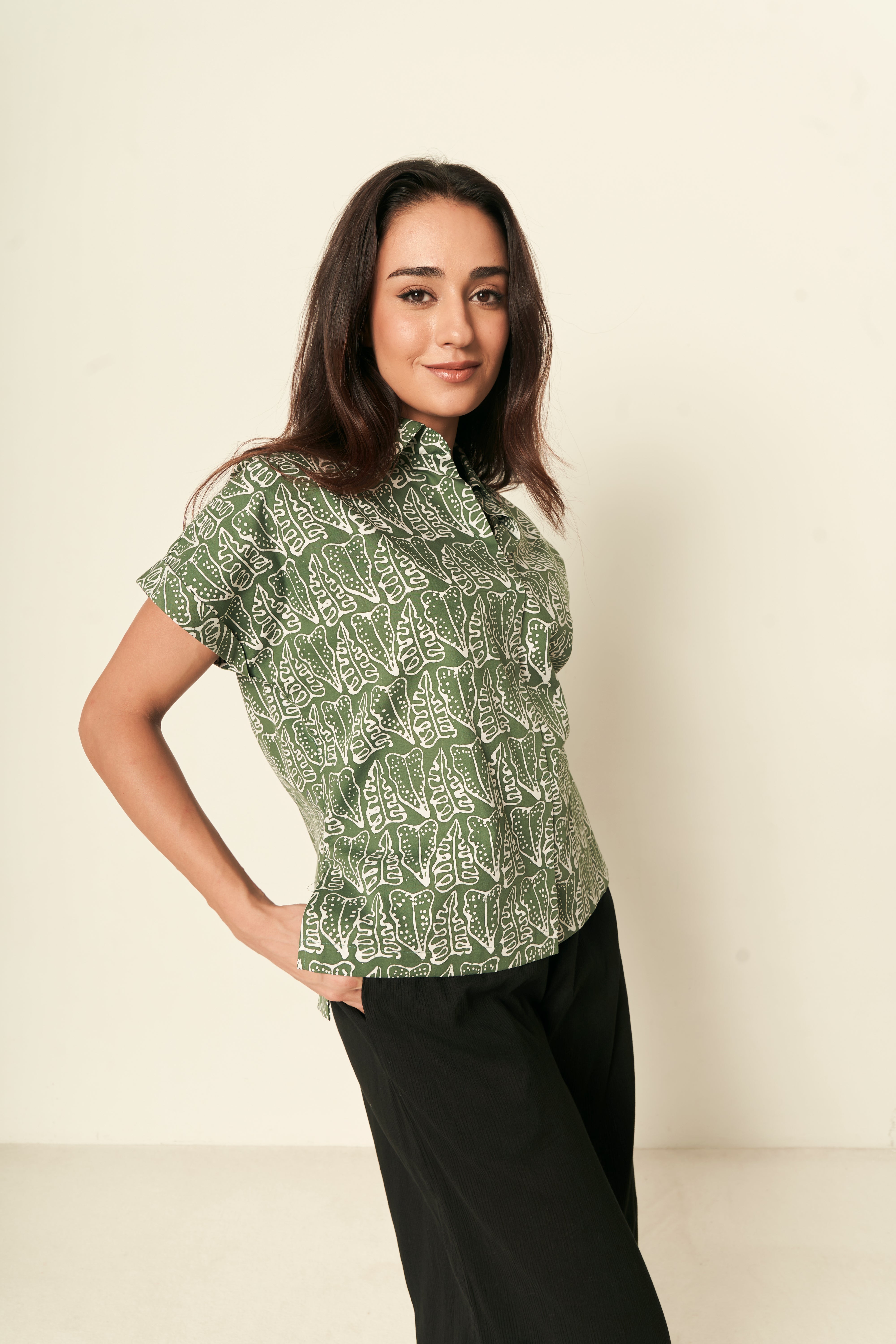 Tropical Boxy Shirt Blouse