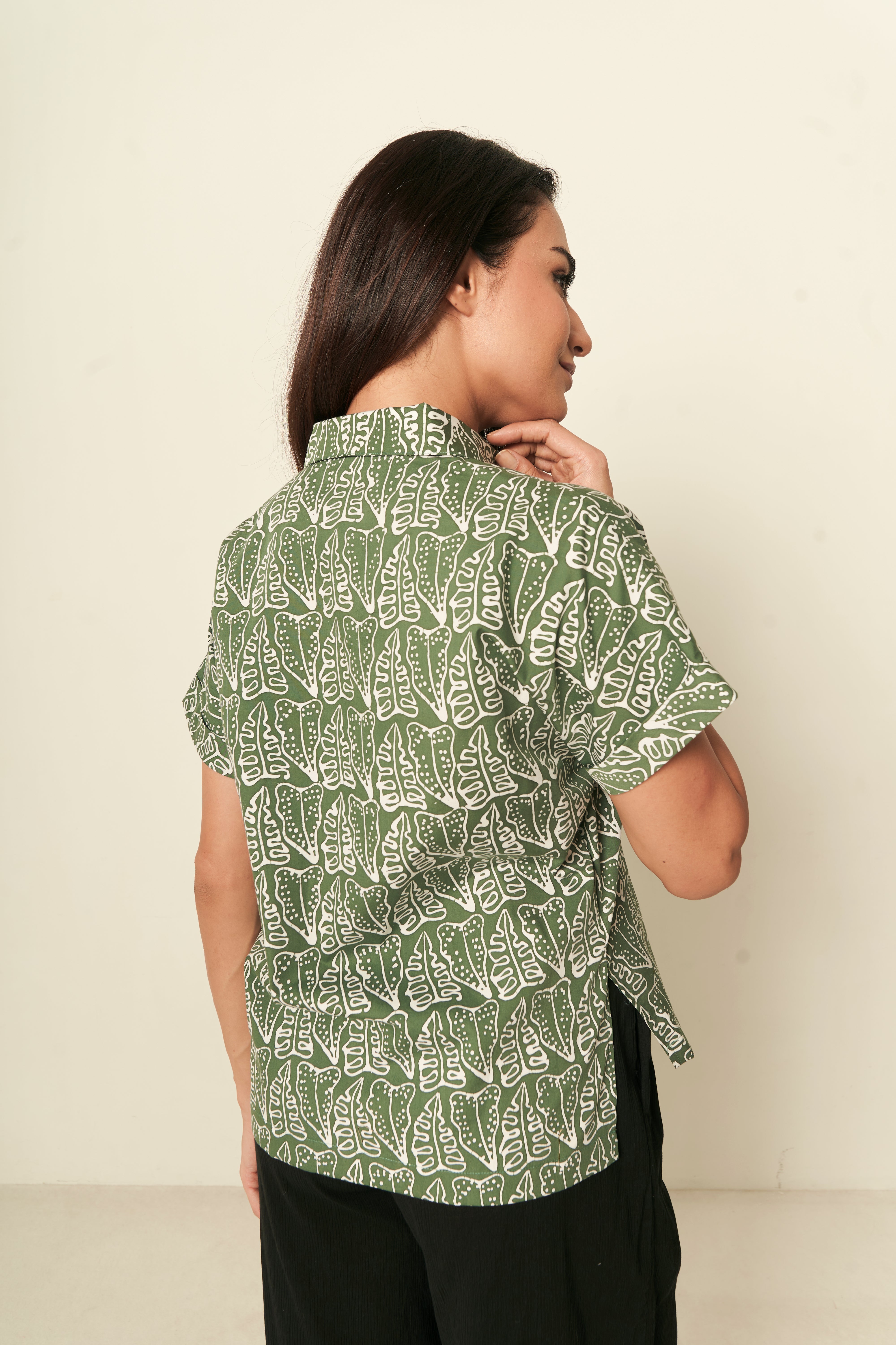 Tropical Boxy Shirt Blouse