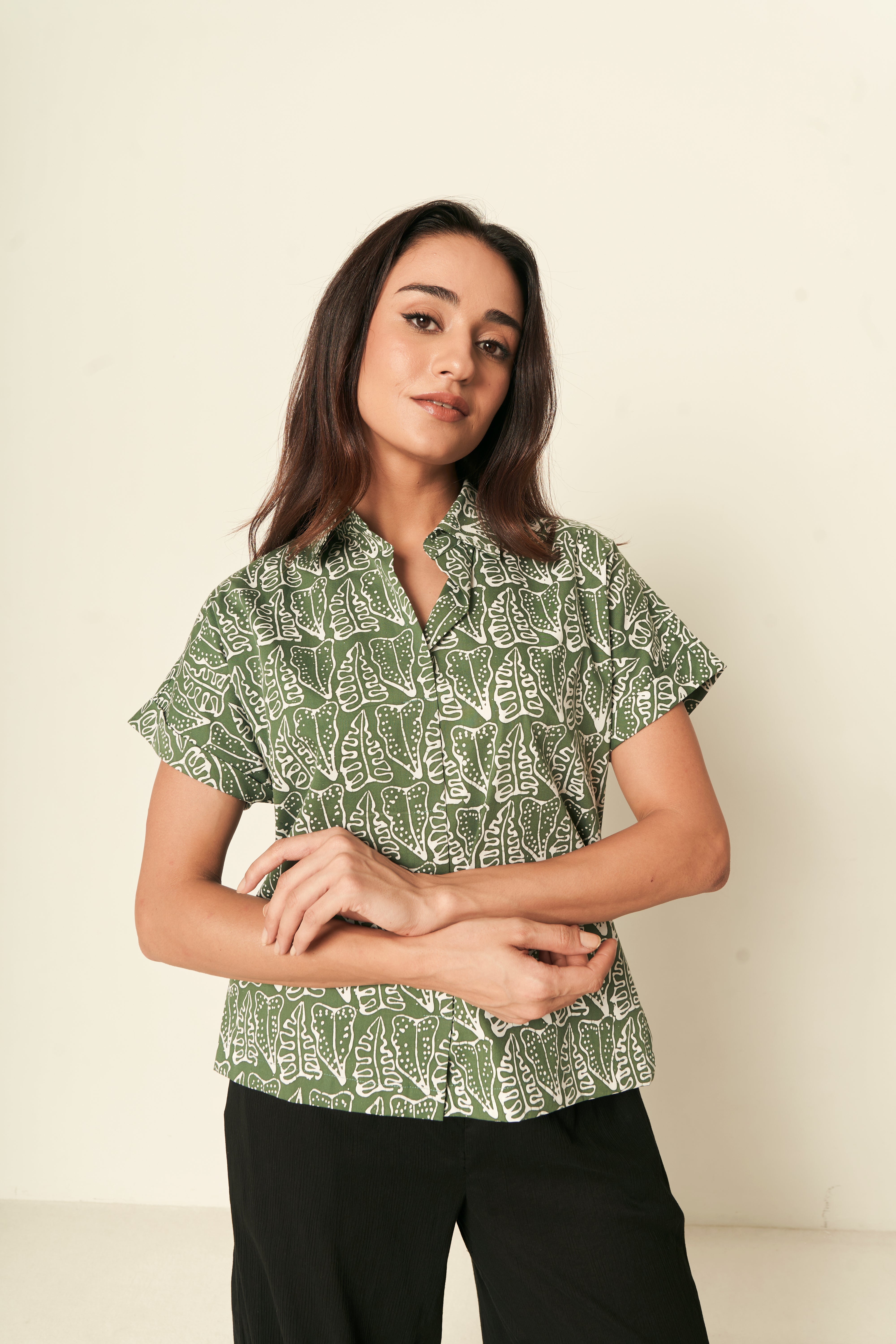 Tropical Boxy Shirt Blouse