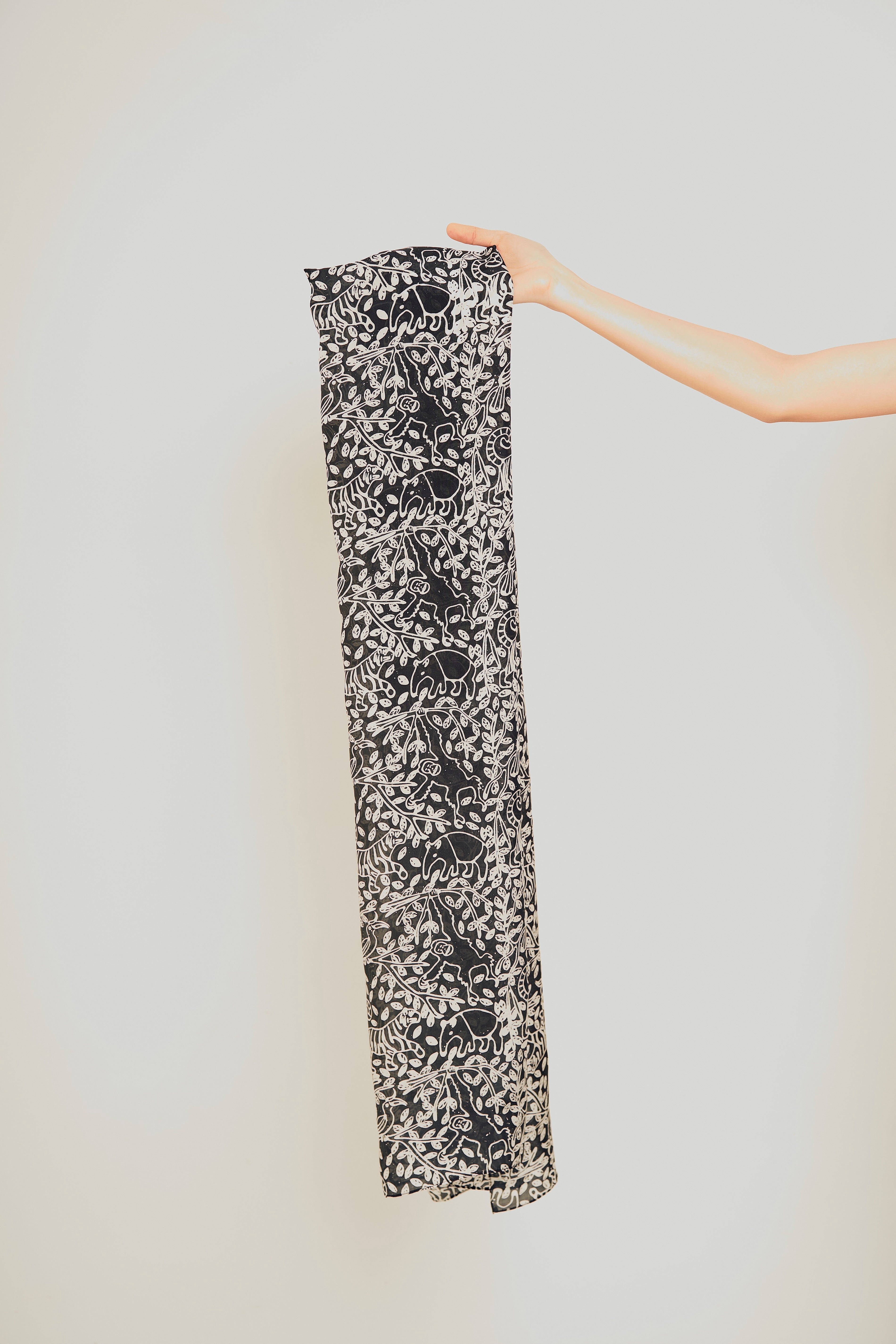 Rainforest Habotai Silk Scarf (Hand-Blocked Print)