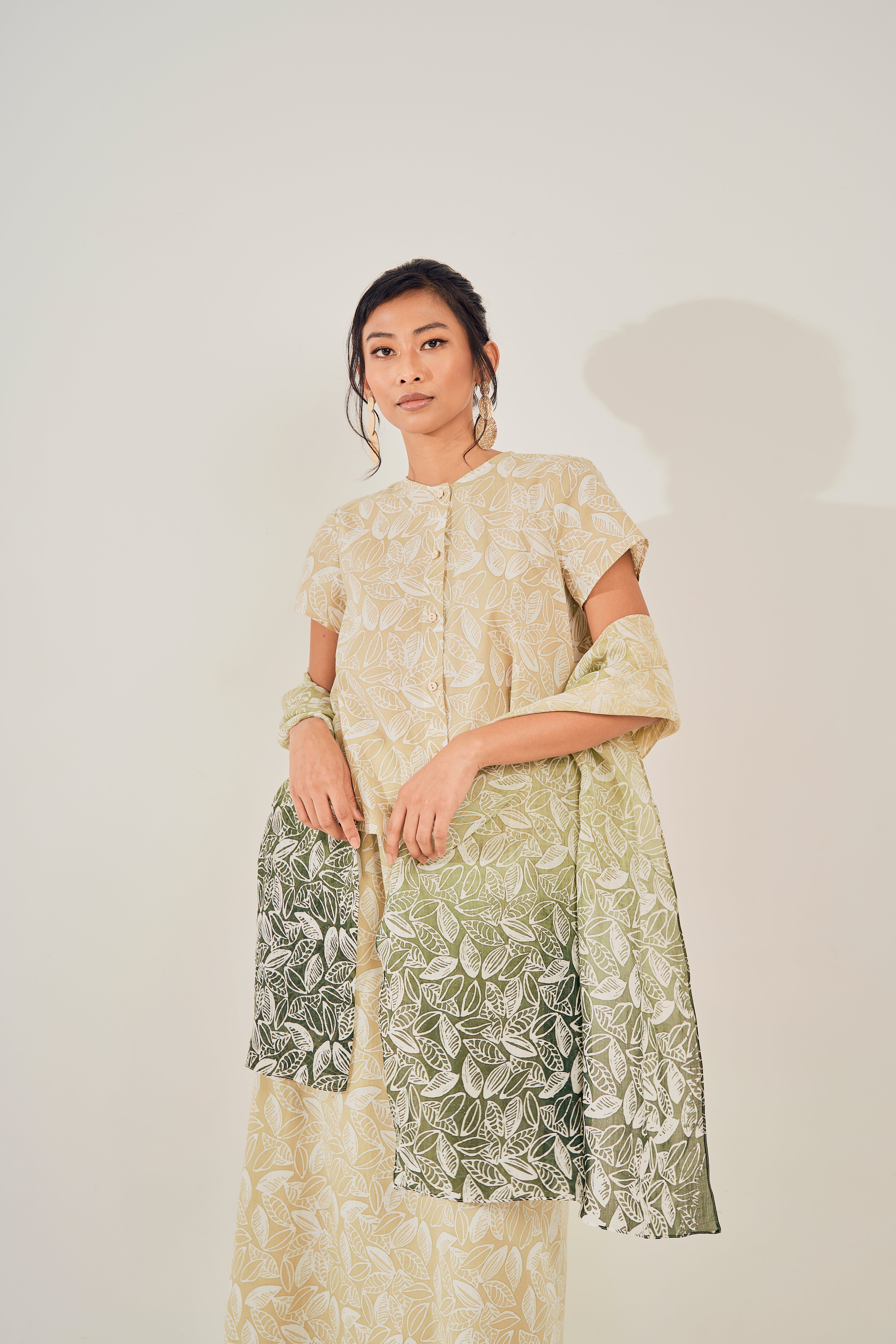 100% Ramie Long Rectangular Shawl