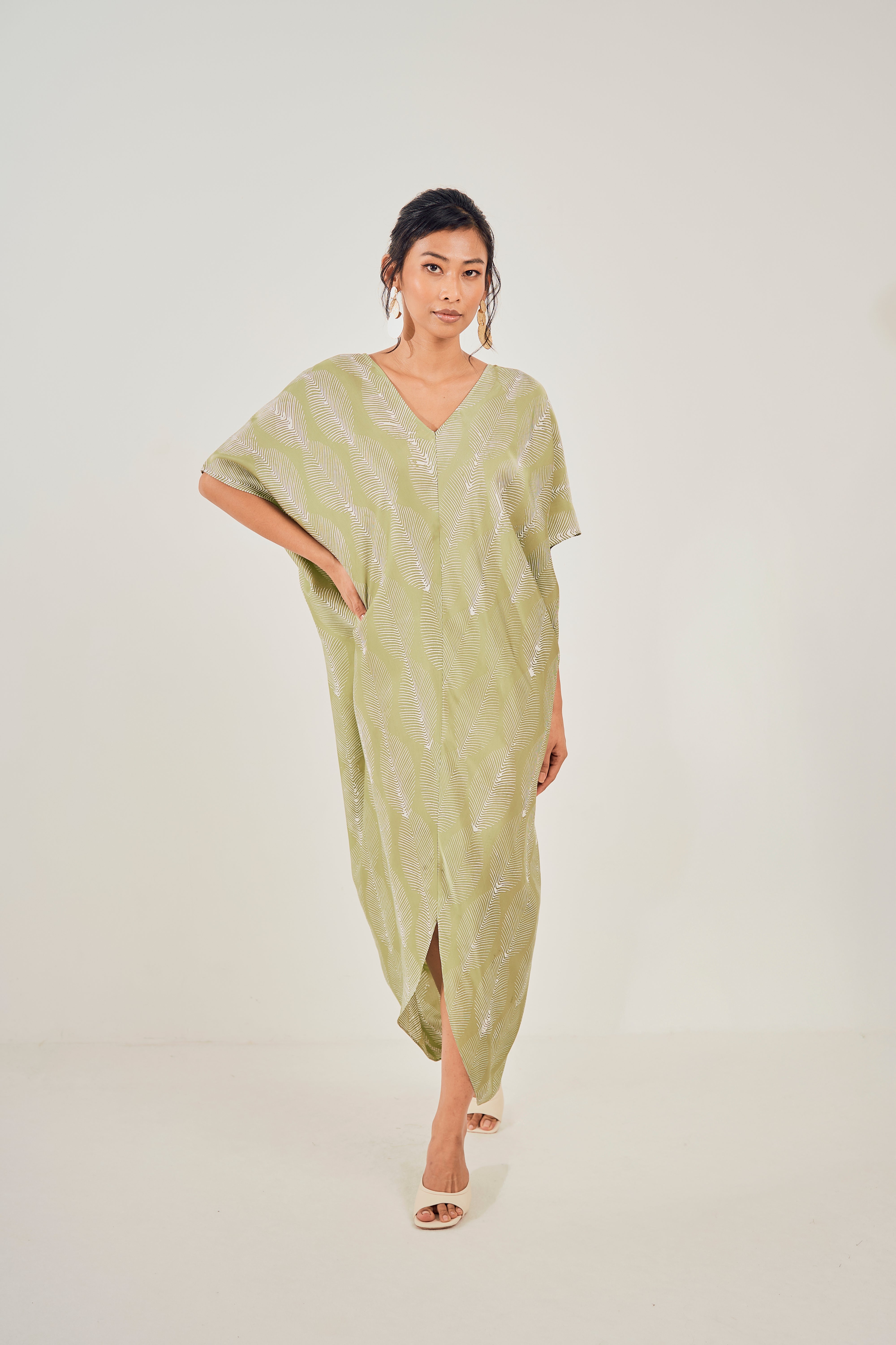 Rainforest Drape V Kaftan