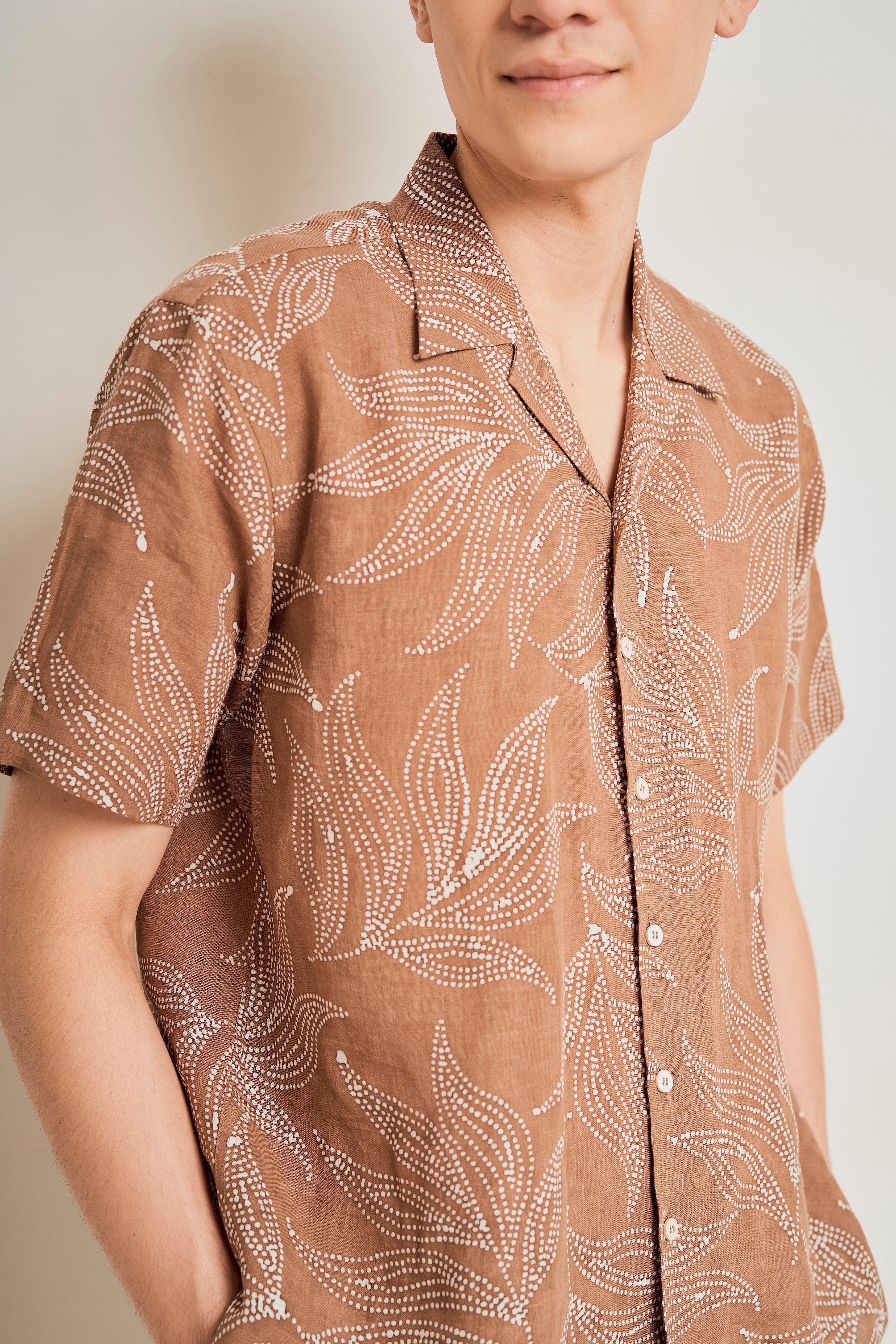100% Linen Regular Cuban Collar Shirt