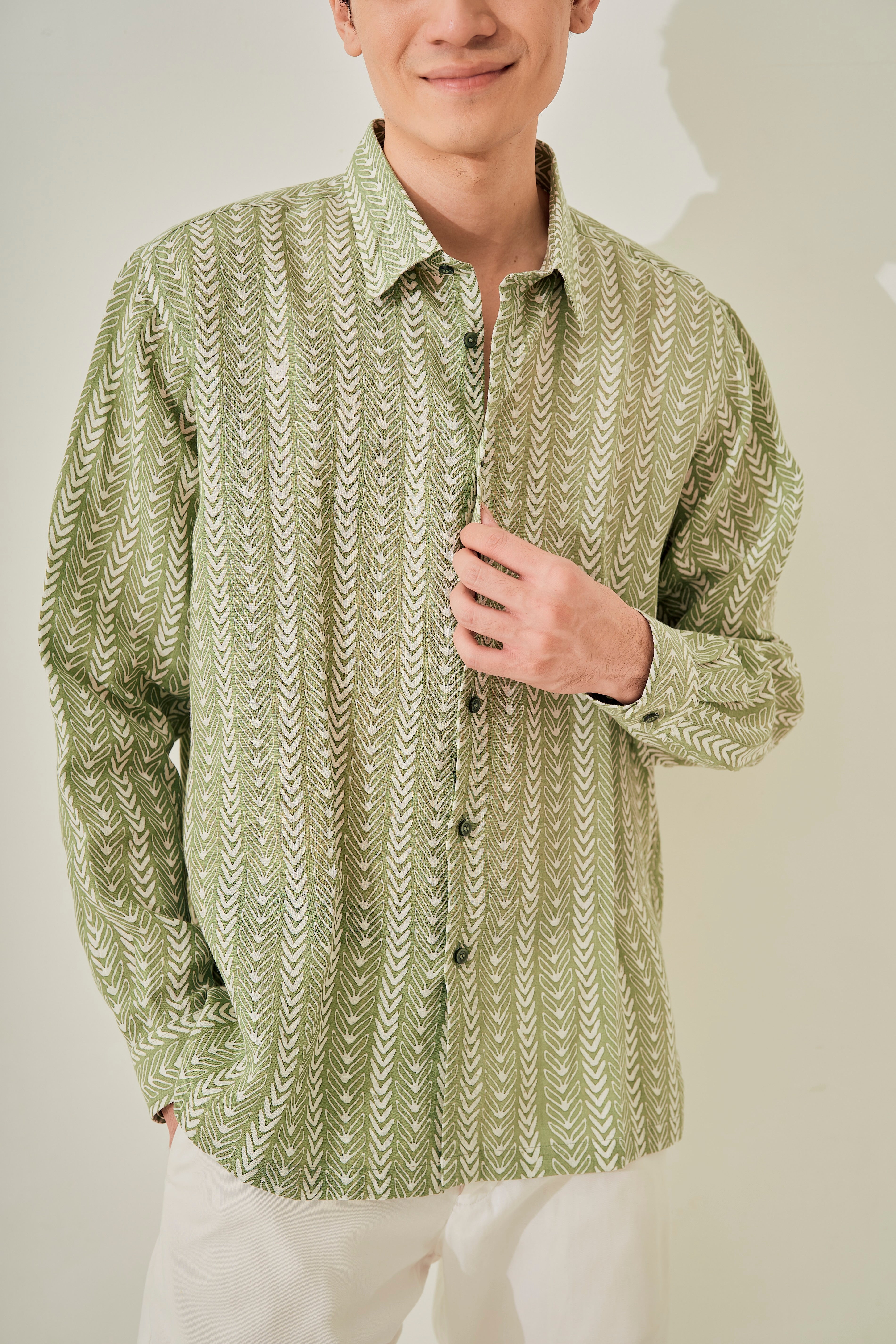 100% Linen Regular Long Sleeves Shirt