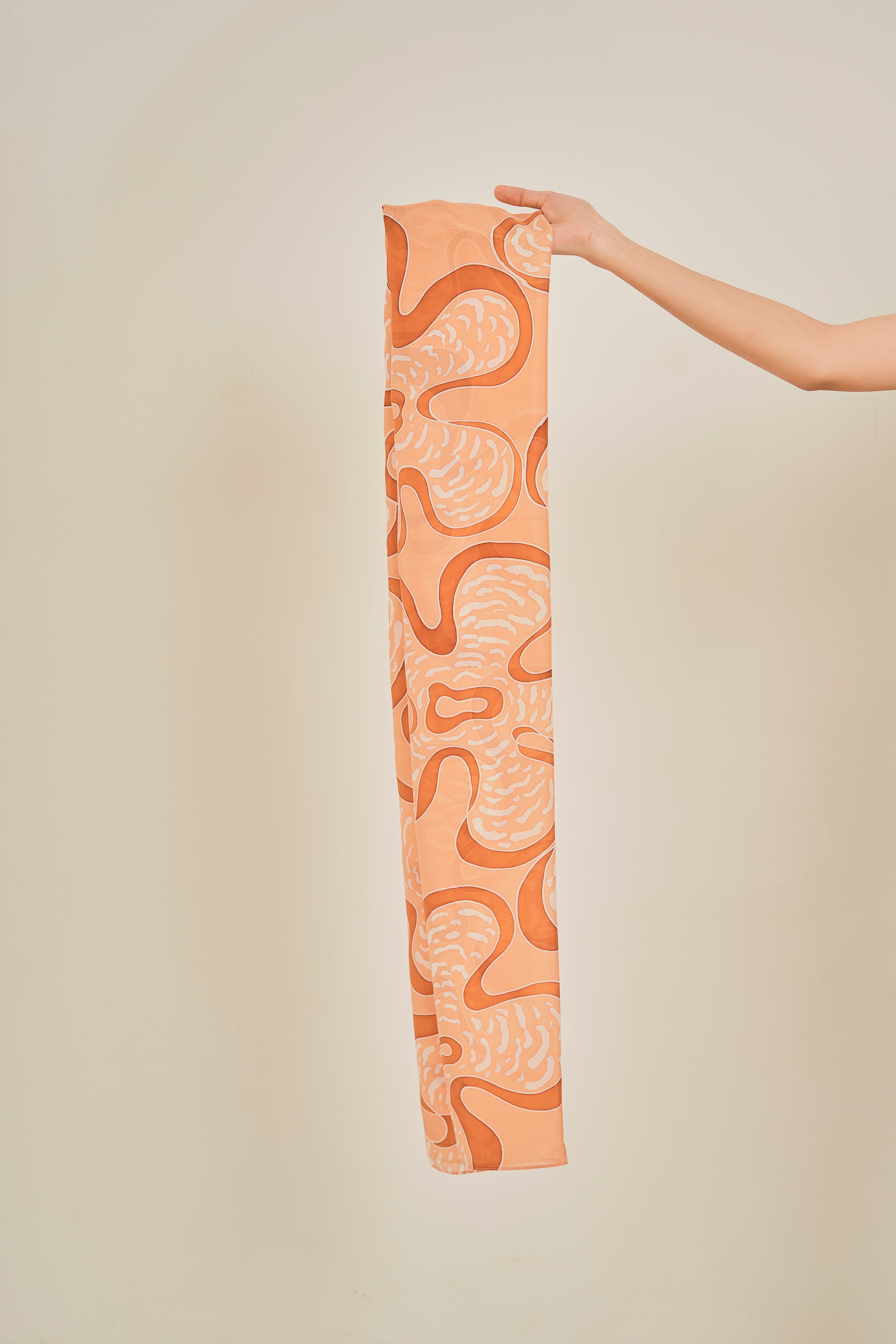 Rainforest Habotai Silk Scarf (Hand-Drawn Print)