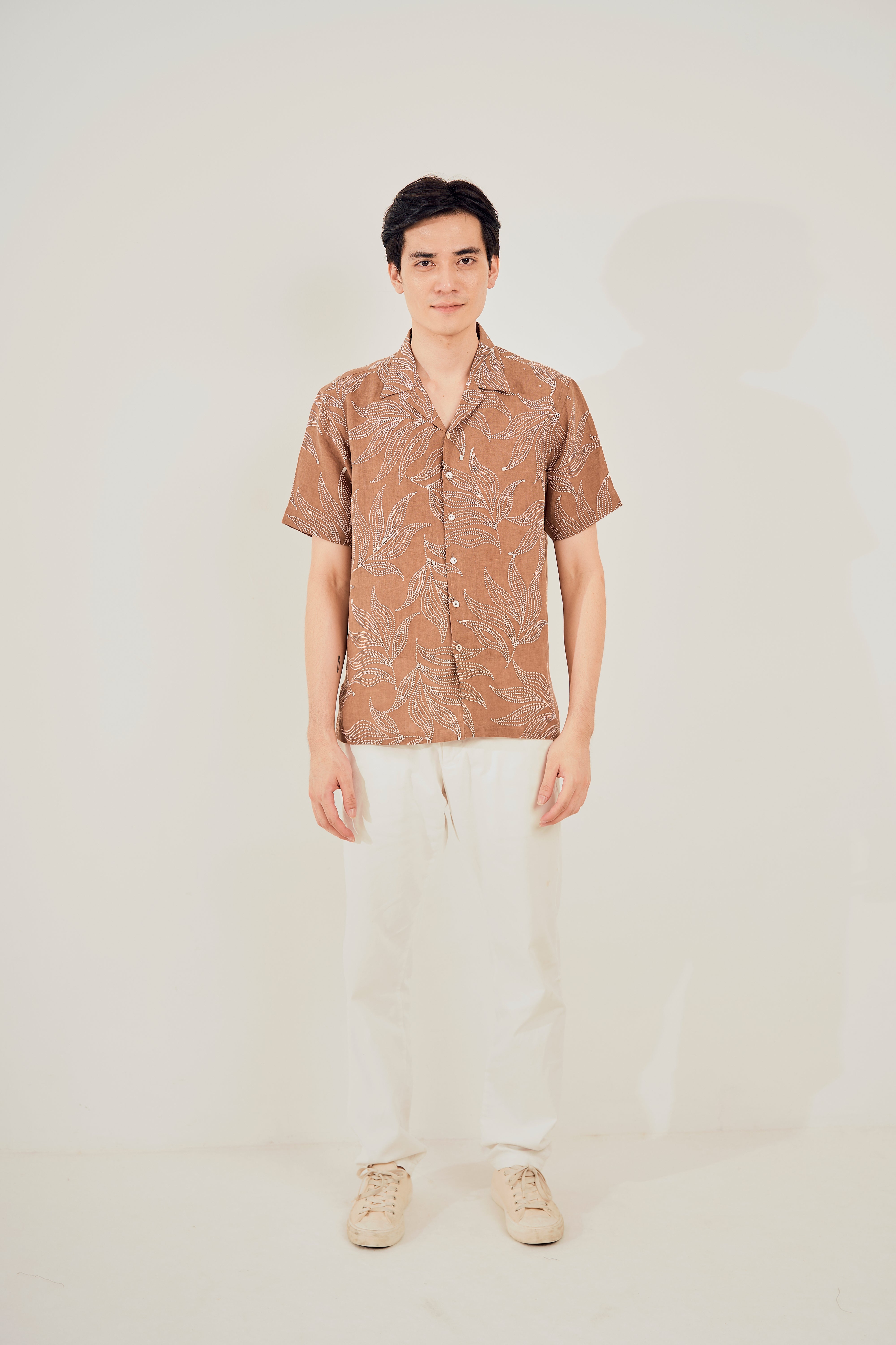 100% Linen Regular Cuban Collar Shirt