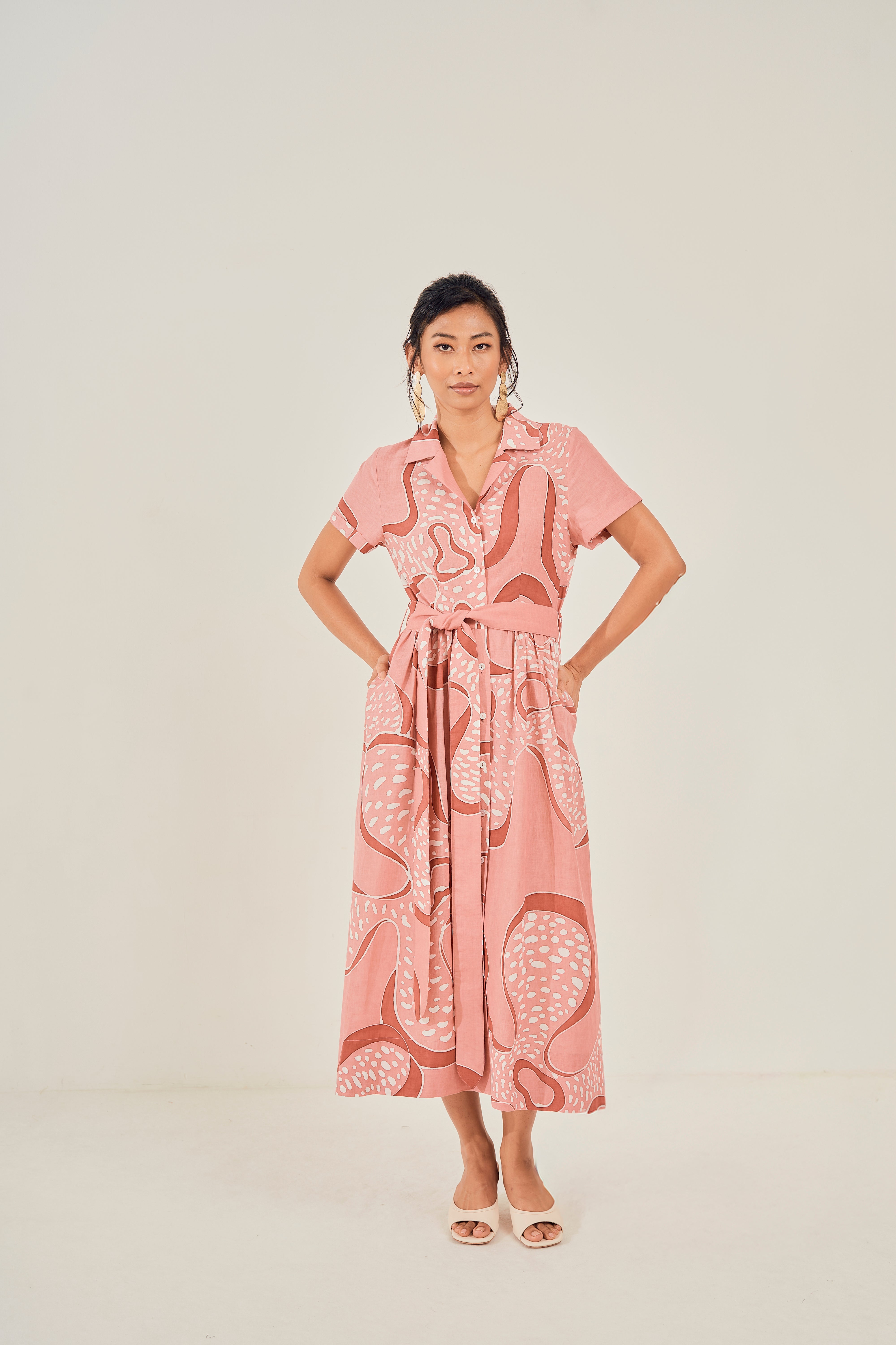 Lydia Shirt Dress (Hand Drawn Print)