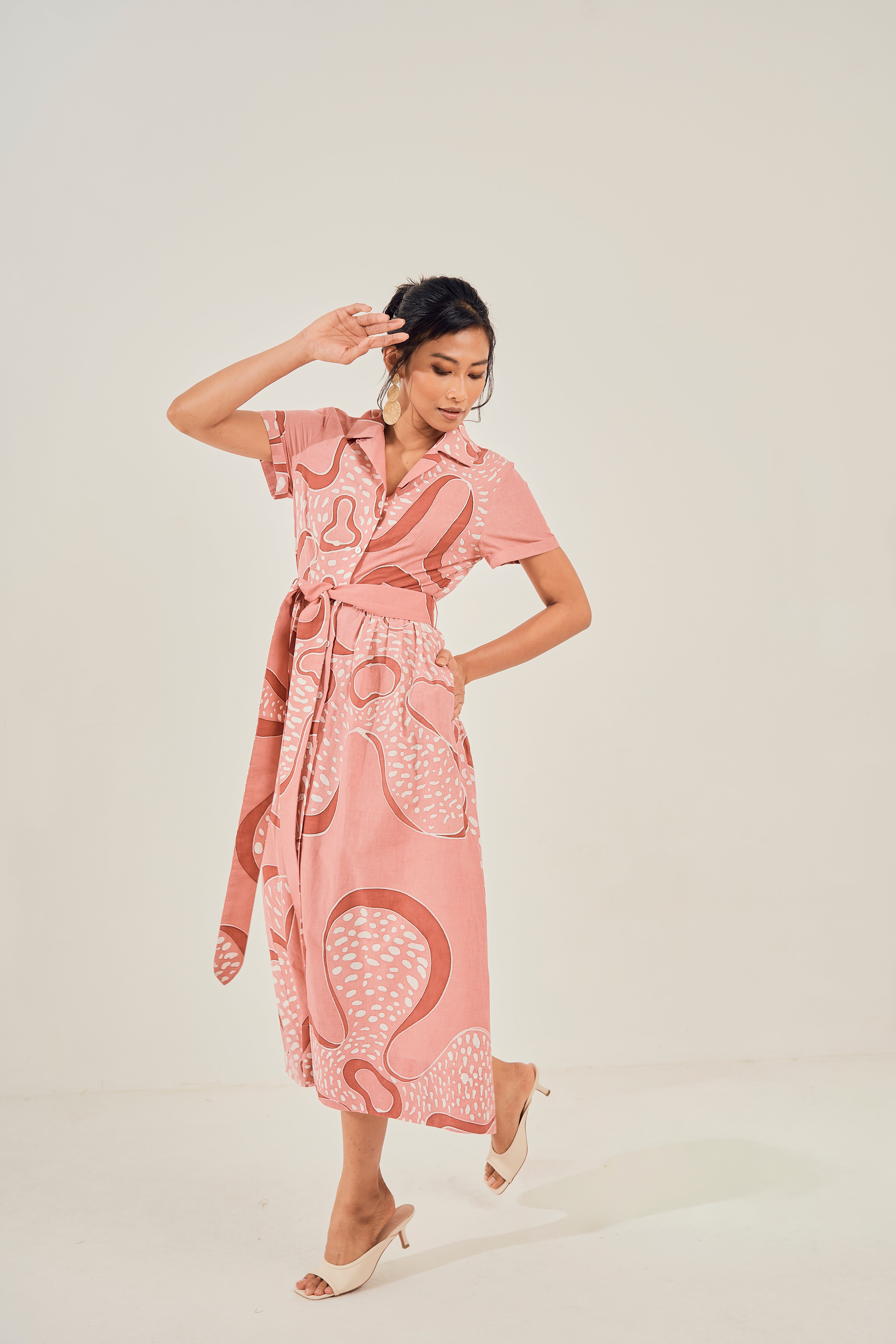 Lydia Shirt Dress (Hand Drawn Print)