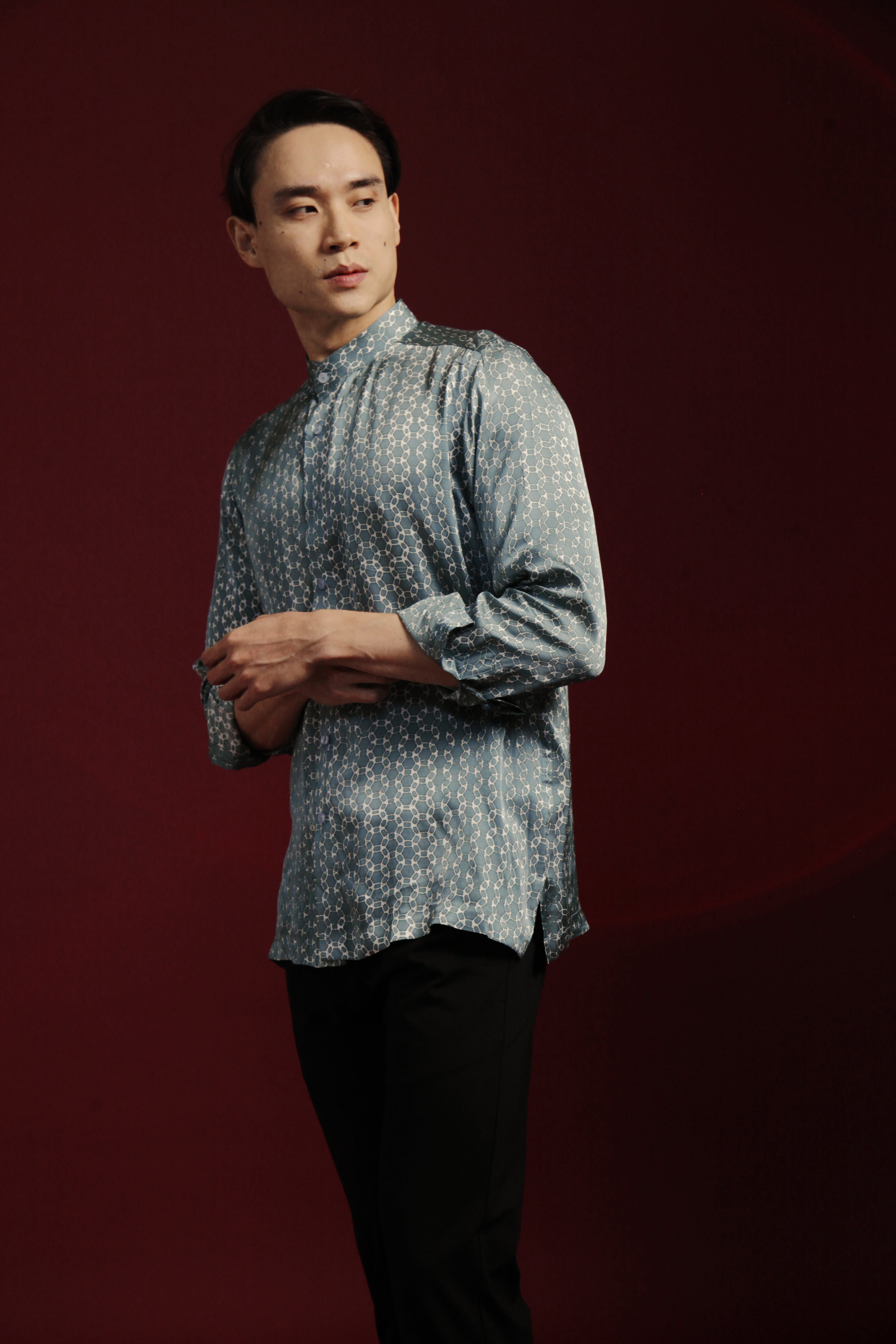 Reunion Regular Mandarin Collar Men's Shirt