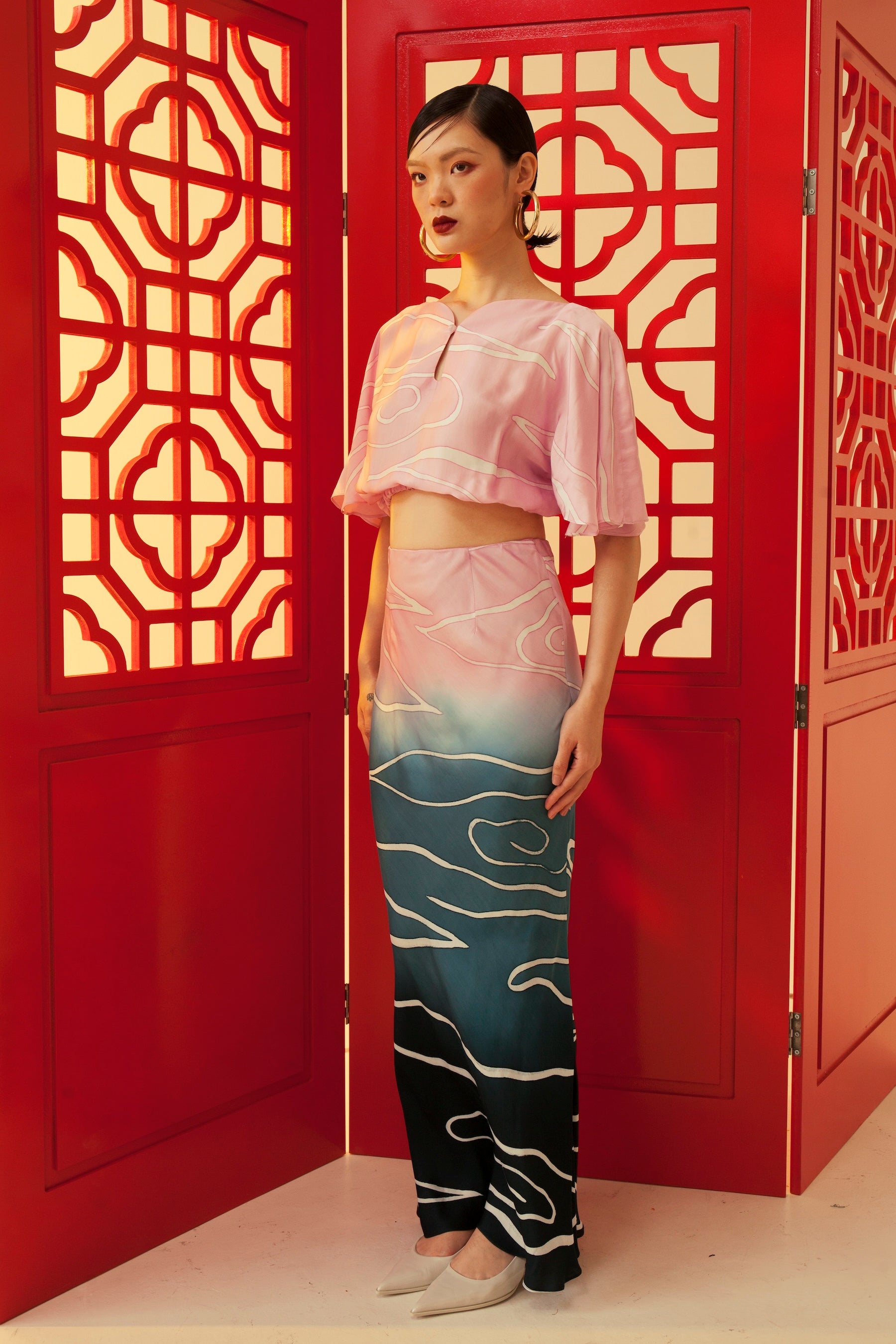 Oriental Sayang Skirt (Cotton Silk)